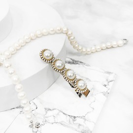 Burnaby pearl bead straight hairpin / 버나비 진주 비즈 일자 헤어핀