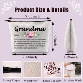 PLITI Grandma to Be Gifts Grandma Definition Makeup Bag Best Grandma Ever Gift New Grandma Gift Grandmother Birthday Gift (Grandma Noun U)