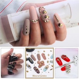 Metallic Gold Nail Rhinestones Flatback 2880pcs SS10 2.8mm K9 Glass Nail Stones bulk Mine Gold Nail Art Nail Charms Round Gems Beads Diamonds Jewels Glue Fix for Nails Eyes Face Makeup Clothes Crafts