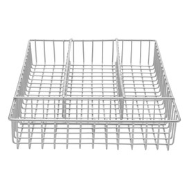 YBM Home Metal Wire Chrome Plated Kitchen In-Drawer Serving Utensils, Flatware, Cutlery Desk and Office Supplies Organizer/Tray Holder Silverware Storage 2561vc- 1