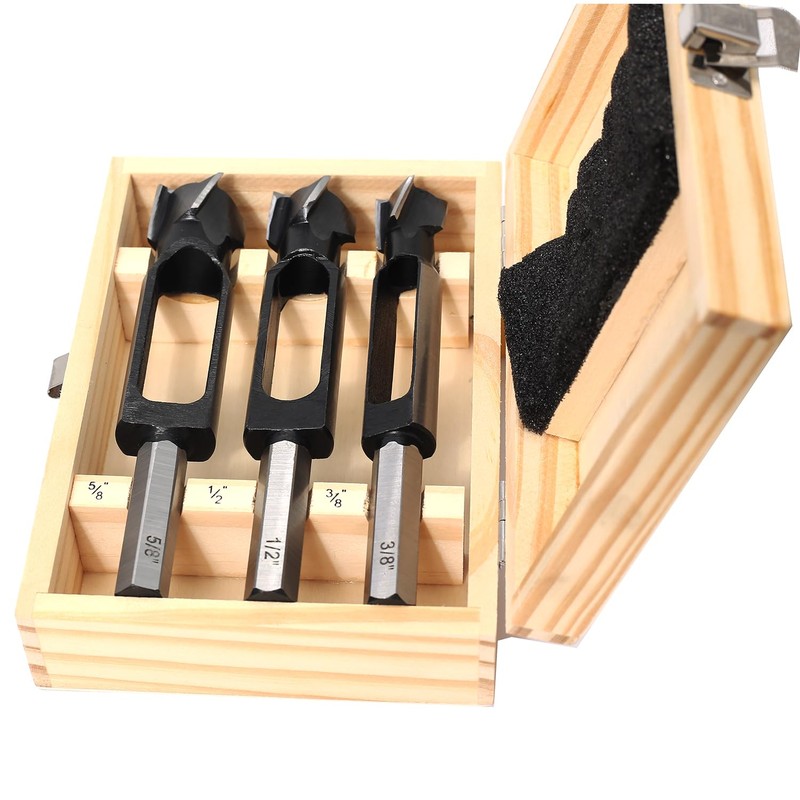 SICWOOD 3PCS Wood Plug Cutters Set, Wood Tenon Maker Dowel