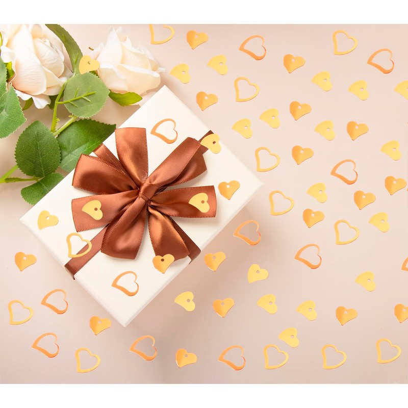 ONLYKXY 1200Pcs Love Heart Shaped Confetti, Table Wedding Decoration, Glitter