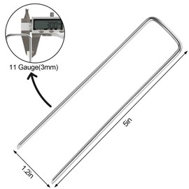 24 Pack Garden Stakes, U-Shaped Tent Stakes, Galvanized Landscape Staples, Ground Stakes, for Landscaping Securing Weed Barrier Fabric, Irrigation Tubing, Holding Fence, Tarpaulin
