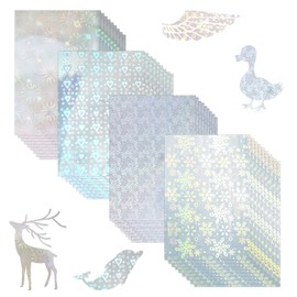 Windspeed 36 Sheets Holographic Laminate Film Waterproof Vinyl sticker, Transparent Holographic Overlay Lamination With Gem Spot Rainbow Star 4 Patterns(21×30cm)