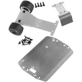 RCarmubWow RC Chassis Armor Skid Plate Protecter Guard & Wheelie Bar Set Upgrades Part for 1/18 LaTrax Teton,LaTrax Rally,Black