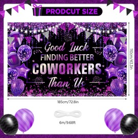 Black Purple Coworker Leaving Party Decorations Banner Going Away Party Decorations for Coworker Good Luck Finding Better Coworkers Than Us Banner Farewell Party Backdrop for Coworker Office Leaving Goodbye Party