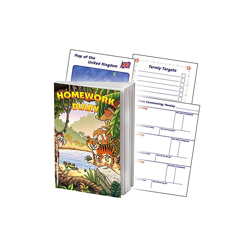 2 Jungle Themed 104 Page Homework Diary A5 Primary Teaching