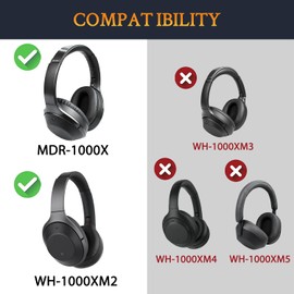 SOULWIT Improved Replacement Headband for Sony WH-1000XM2 (WH1000XM2), Headband Pad Set for MDR-1000X (MDR1000X) Headphones, Easy DIY Installation