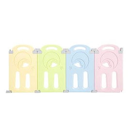 Fortella Cloud Castle Foldable Playpen, Baby Safety Play Yard with Whiteboard and Activity Wall, Indoors or Outdoors (Multicolor 4-Panel Extension)
