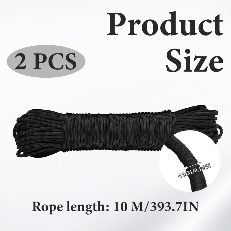 Braided Nylon Rope - 4mm 20M Multipurpose Paracord, Durable Outdoor