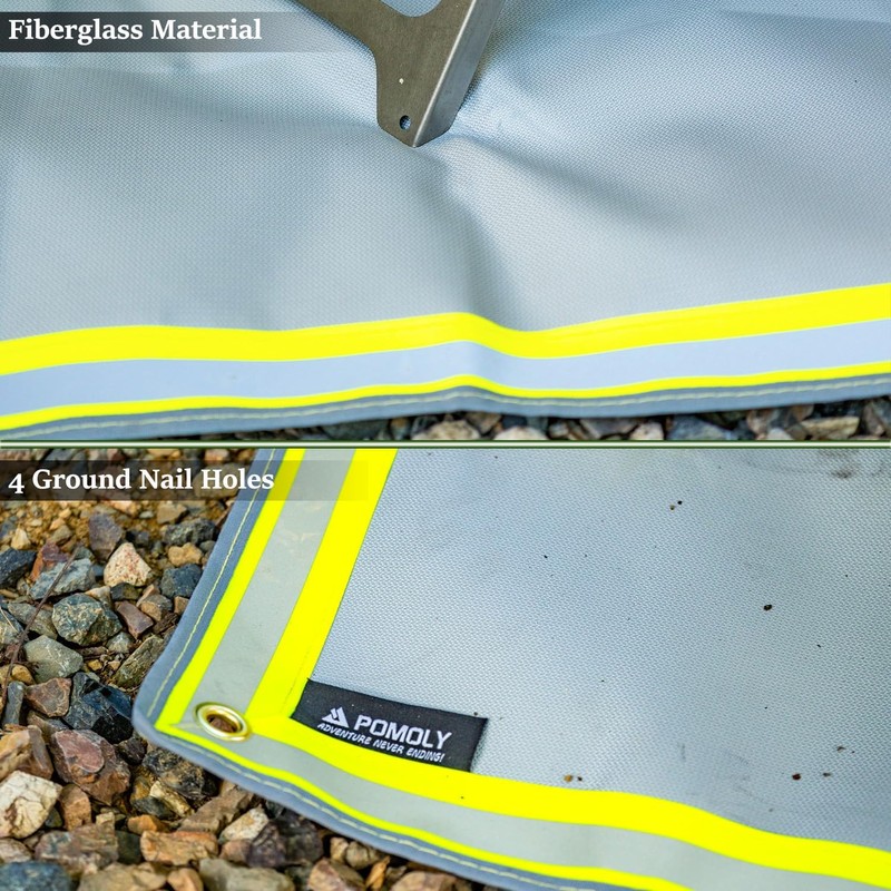 POMOLY Fire Pit Mat,Fireproof Mat Visible at Night-Great for Deck