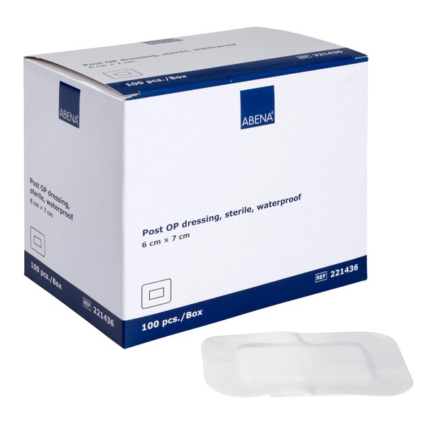 ABENA Sterile Waterproof Wound Dressing, 6 x 7 cm, Sterile