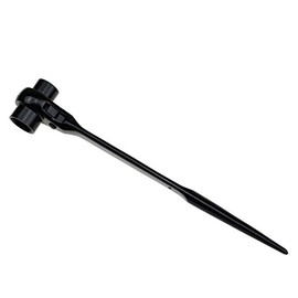 Hexagon Scaffold Podger Ratchet Spanner Ratcheting Socket Wrench Tool 19mm/22mm (Black)