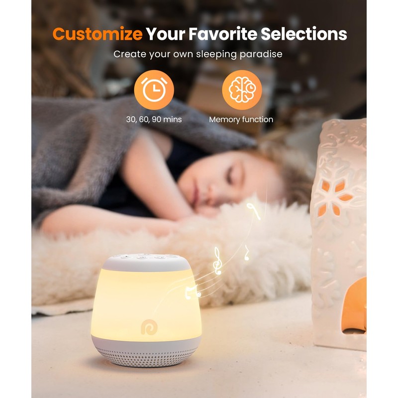 Dreamegg White Noise Machine, D16MAX Portable Sound Machine Baby for