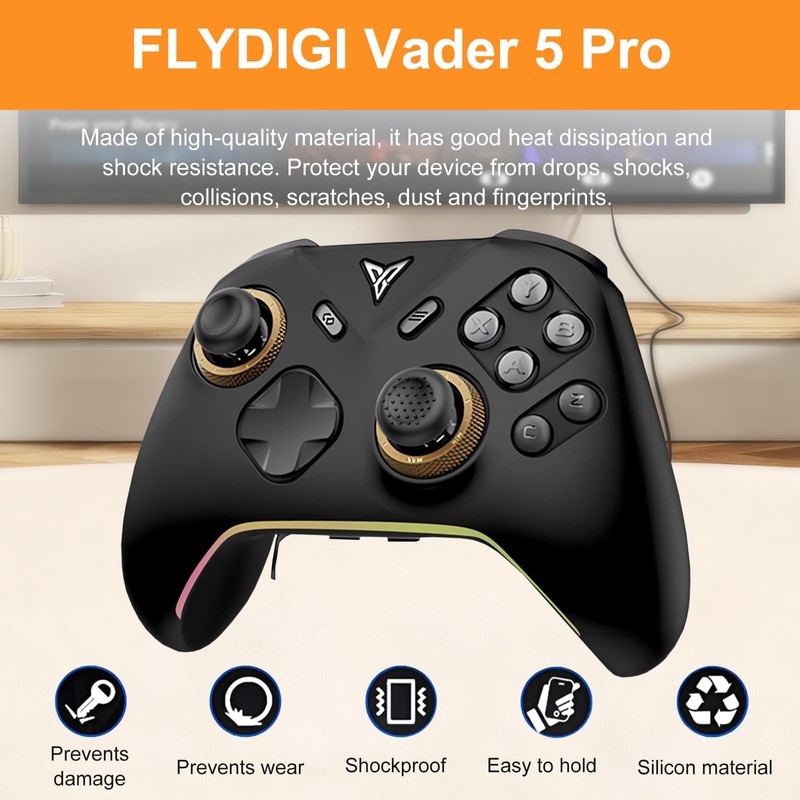 Case for FLYDIGI Vader 5 Pro,NOUKAJU Silicone Protective Case,Drop-Proof,Scratch-Proof,Shock-Proof,Dust-Proof,Protective Cover