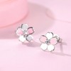 Silver Stud Earrings for Women Girls, Silver Flower Stud Earrings