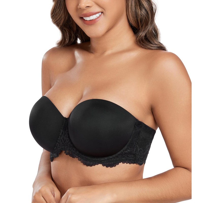 DotVol Women's Strapless Bra, Backless, Without Straps, Push Up Bra