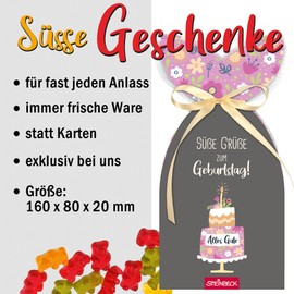 STEINBECK Fruchtgummi - Süße Grüße zum Geburtstag - Geschenk 100g Valentinstag Freundschaft Überraschung Aufmerksamkeit Lieblingsmensch