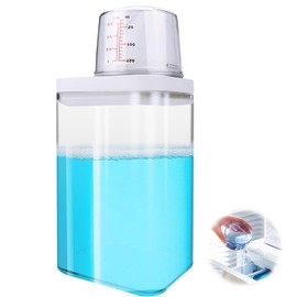 Abnaok Waschmittel Aufbewahrung -Premium Waschpulver Spender mit Messbecher und Ausgießer - aus Hochwertigem Material, Luftdicht und auslaufsicher für frische Lebensmittel