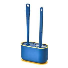 Toilet Brush and Holder Set for Bathroom Toilet Bowl Brush with Long Handle Wall Mounted Drip Proof Easily Clean Dead Corner Blue