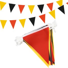 20M Yellow Black Red Bunting Banner Party Decorations 52 Pieces Waterproof Bunting Banner for Indoor Outdoor Birthday Wedding Party Baby Shower Garden Home Decoration