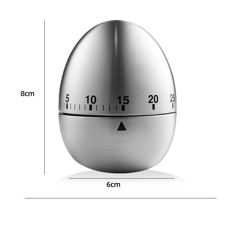 Stainless Steel Kitchen Timer Egg – Accurate Countdown Timer for