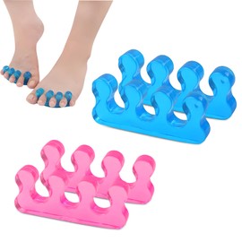Uncle yang SEBS Toe Separators - 4-Piece Hallux Valgus Correction Kit (2 x Pink, 2 x Blue) - Foot & Toe Protection Against Pain, Overlap, Pressure - One Size