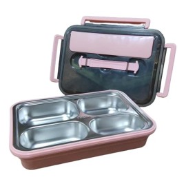 Lunchbox Lonchera Termica 4 Divisiones Con Palillos Cuchara Lunch Box