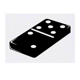 'Domino Piece' Temporary Tattoo - Water Resistant, Skin-Safe, Non-Toxic Transfer (TO00034372)