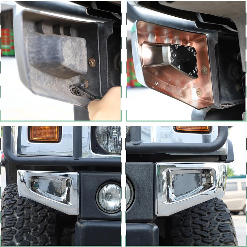 PIUGILH Replacement Front Bumper Corner Bezels Protective Frame Cover Decorative