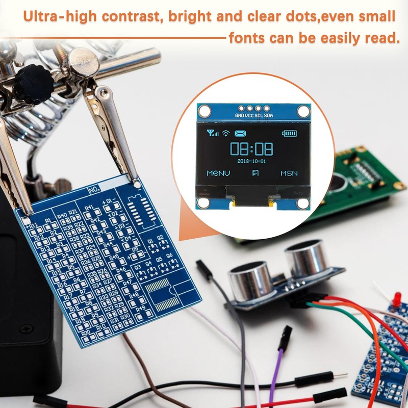 JAMHER 1.3 Inch I2C IIC OLED Display Module 128x64 Pixel