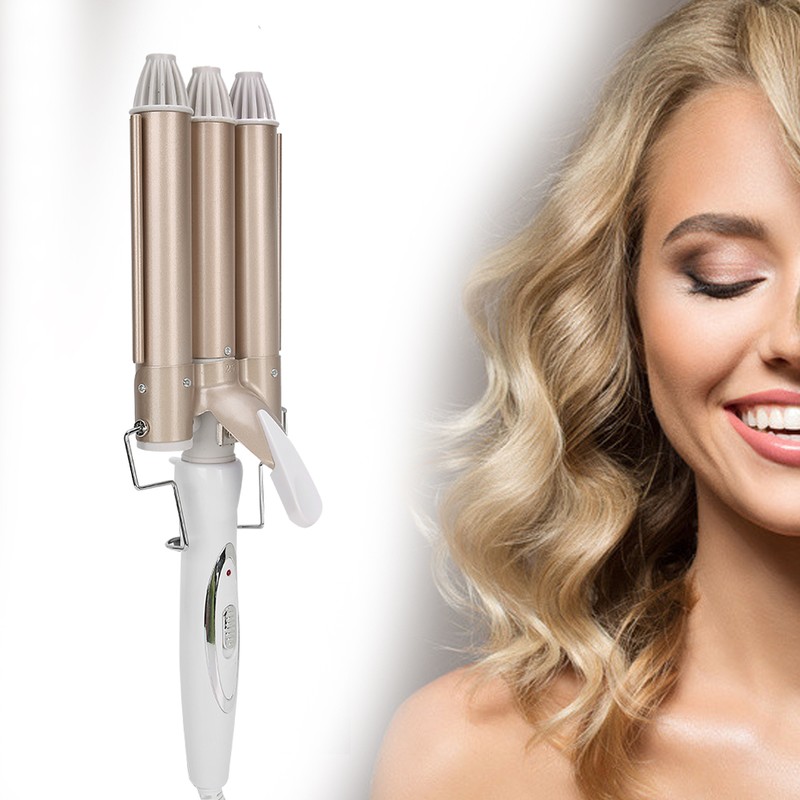 Three Barrel Curling Iron Salon Hairstyling Waver Hair Crimper Hairdressing