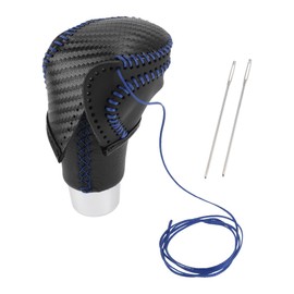 HOPESPANNER Gear Shift Knob Cover for Toyota CH-R 2018-2022 Anti-Slip Black Carbon Fiber Black Blue Stick Shifting Handle Protector Faux Leather 1 Pc