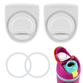 PEUTIER 4pcs Bottle Seal Ring & Replacement Stopper for Owala FreeSip 19oz 24oz 32oz 40oz, Silicone O Ring Water Bottle Lid Parts, Cap Mouth Plug Gasket Accessories, BPA-Free (White)