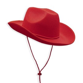 COLLECT PRESENT Felt Cowboy & Cowgirl Hat for Men, Women, and Teens | Western Studded Hat for Adult Sizes | Costume Hat (Red)