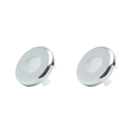 2-Pack Brass Sink Overflow Cover Ring, Round Bathroom Basin Overflow Hole Insert Cap and Trim Set with Gravity Flap, Chrome