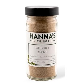 Hanna's Celery Salt, Premium Quality, 4 fl oz Glass Jar