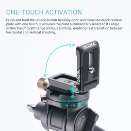 Tilta TA-FAB-B Foldable Arca Base Plate with 1/4 Inch - 20 Thread Slot Arca-Swiss Compatible Quick Release Plate Aluminium Black