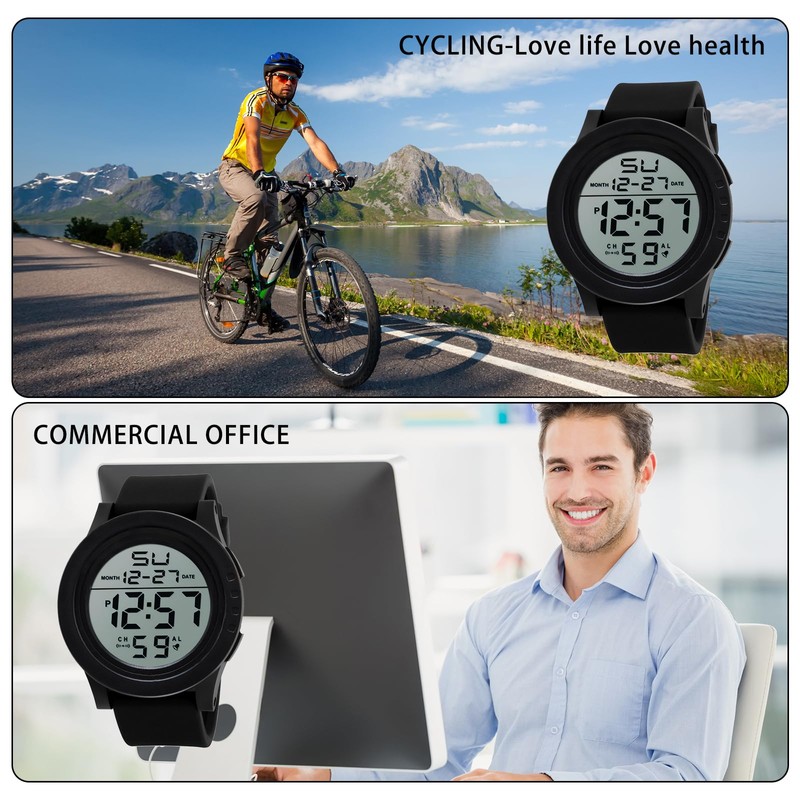 Digital Watch,Digital Watches for Men,Mens Digital Watch,with Led Backlight,Suitable for