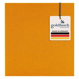 Goldbuch Summertime Trend 2 Photo Album with 100 White Pages with Protective Dividers and Linen Cover, for up to 600 Pictures, High-Quality Paper, 30 x 31 cm, yellow, 25x25 cm