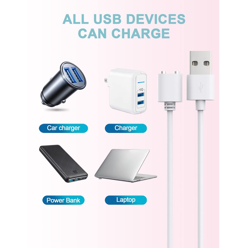 Bicmice 2.6Ft Magnetic USB DC Charger Cable Replacement Charging Cord