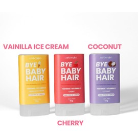 Cera para Cabello en Barra 3 Piezas Carbonyko – Hair Wax Stick para Baby Hair y Frizz – Fijación Firme sin Efecto Pegajoso – Fórmula Vegana con Vitamina E – Cherry, Coco y Vainilla