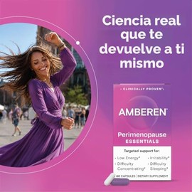 Amberen- Perimenopausia, alivio de múltiples síntomas de la perimenopausia, suplemento de vitamina B, vitamina E y antioxidantes,