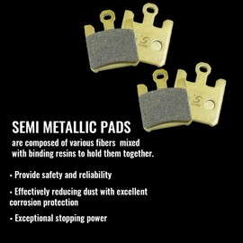 S SYUU Copper Fibre Motorcycle Brake Pads Front Compatible with Kawasaki ZX6R ZX6RR 03-06 ZX10R 04-07 ZX12R 04-06 VN1600 05-08 F369F