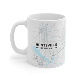 Huntsville, Alabama AL Map Mug (11 oz)
