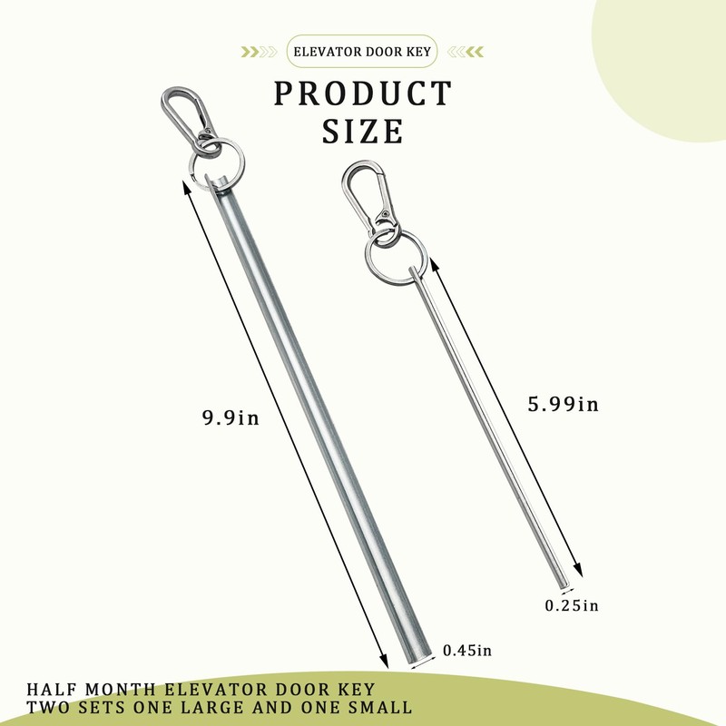 Half Moon Elevator Door Key, Small Lunar Fits for Westinghouse