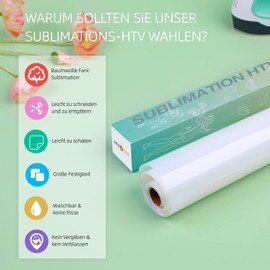 HTVRONT Clear Flex Film for Sublimation 30.5 x 152.4 cm Matt Sublimation Plotter Film Textile for Light Cotton Fabric Sublimation Blanks