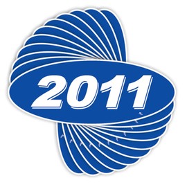 Versa Tags 2011 Oval Model Year Car Dealer Window Stickers Proudly Made in The USA Versa Oval Model Windshield Year Stickers are Blue and White in Color Come Twelve (12) to A Pack