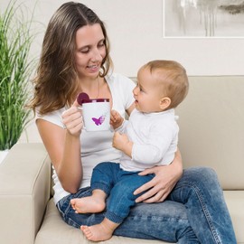 reer 88092 Tasse mit Sicherheitsdeckel, weiß