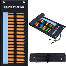ALSLEA 2-Pack Pencil Parking for Classroom, Pencil Holder for Desk Organizer Roll up Pencil Case with 72 Slots, Portable Pencil Dispenser for Classroom 2025 Back to School Teacher Essential
